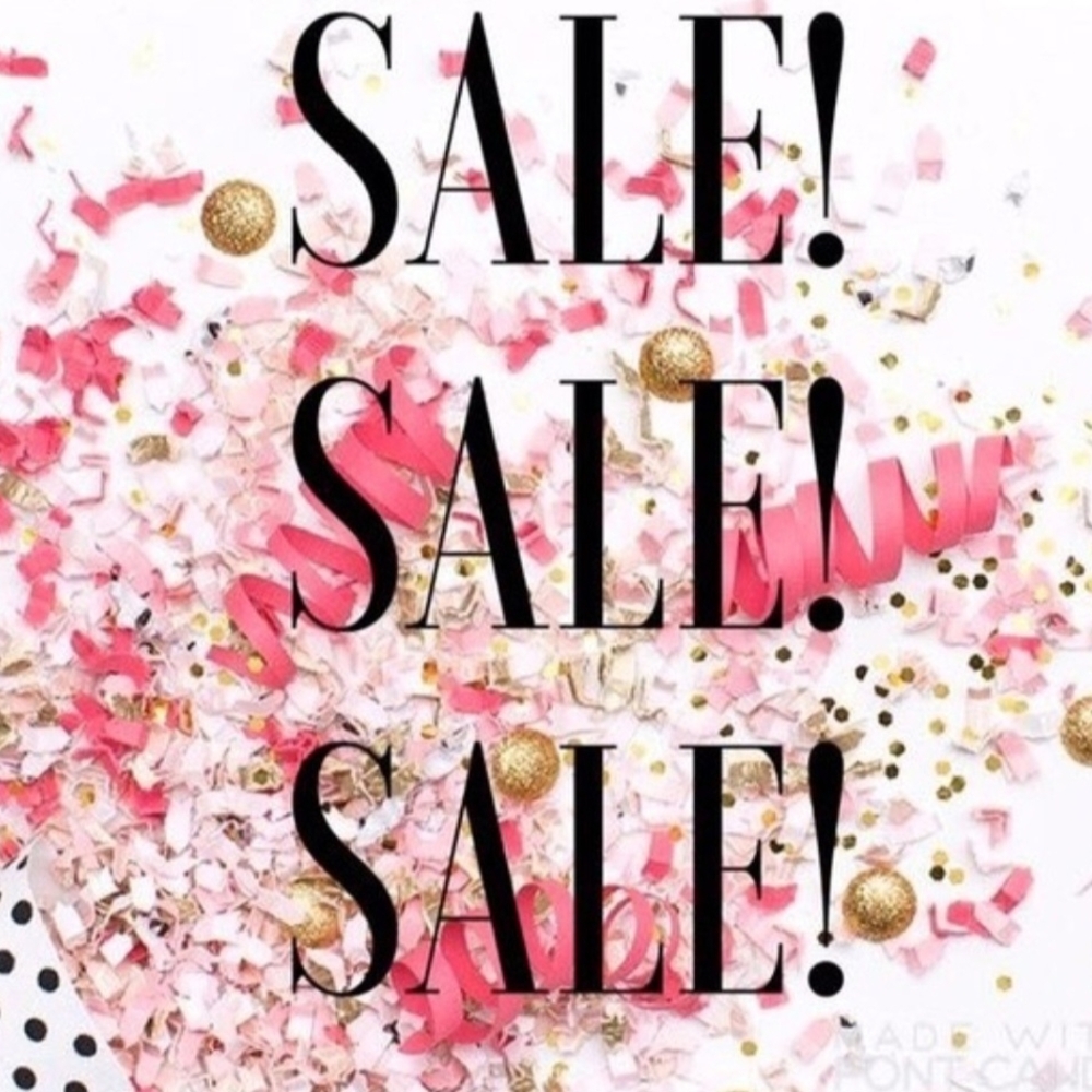 Festive Pink and Gold Sale Sign